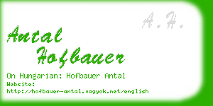 antal hofbauer business card